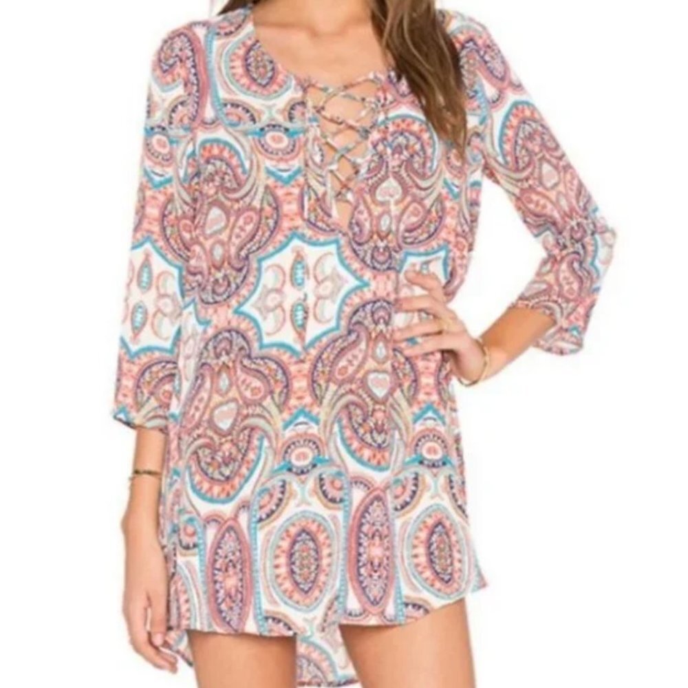 NWT Show Me Your Mumu Lulu Tunic Esmuralda Print Dress Size Medium Revolve Boho